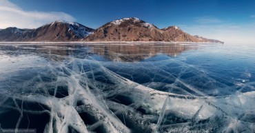 lake baikal ice in winter